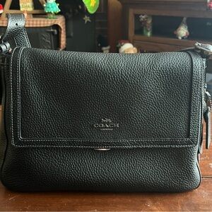 Coach Black Pebbled Leather Crossbody Bag